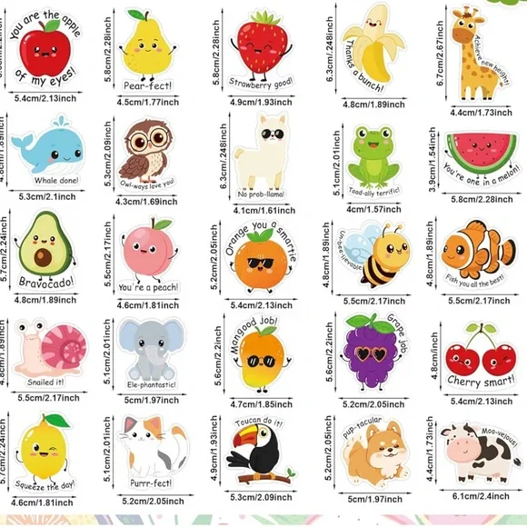 10ct assorted sensory- textured stickers - Picture 2 of 3
